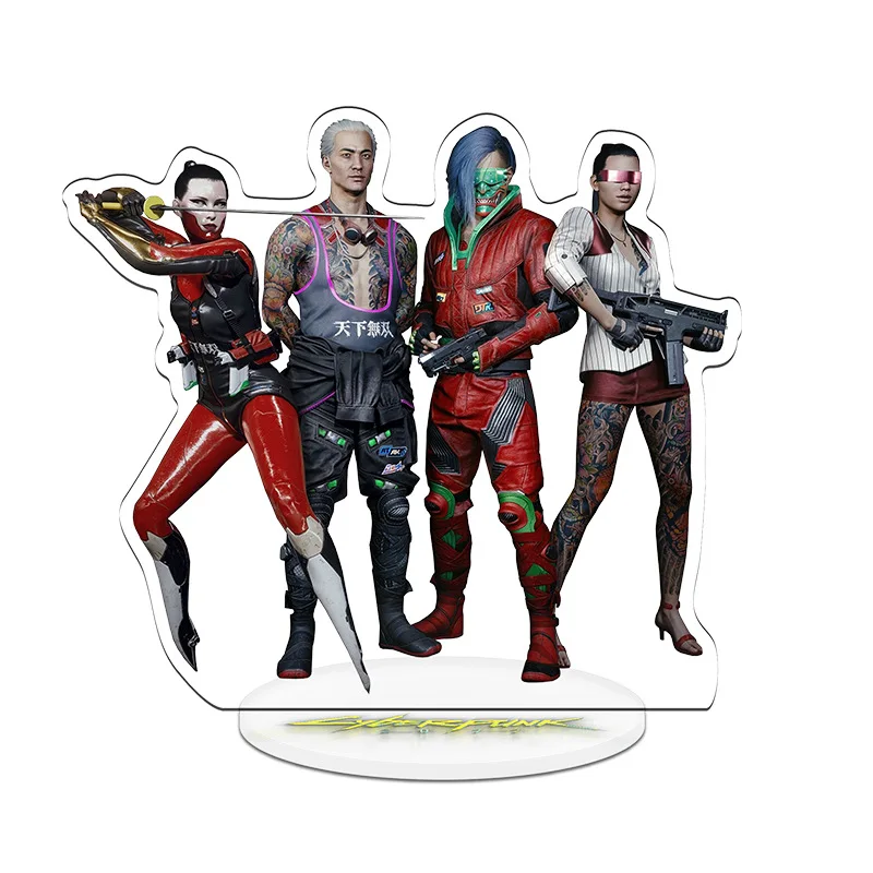 Cyberpunk 2077 Merchandise Display Stand with Keychain Gift Accessories