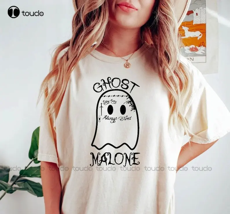 

Ghost Malone Trendy Halloween 2023 Funny Ghost T-Shirt Custom Aldult Teen Unisex Digital Printing Tee Shirts Custom Gift Xs-5Xl