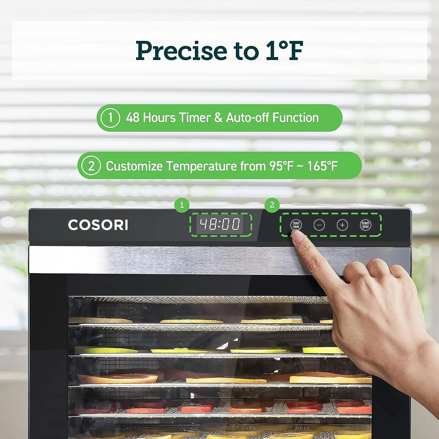 COSORI 50 Recipes Food Dehydrator for Jerky, with 16.2ft² Drying Space,  1000W, 10 Stainless Steel Trays Dehydrated Machine - AliExpress