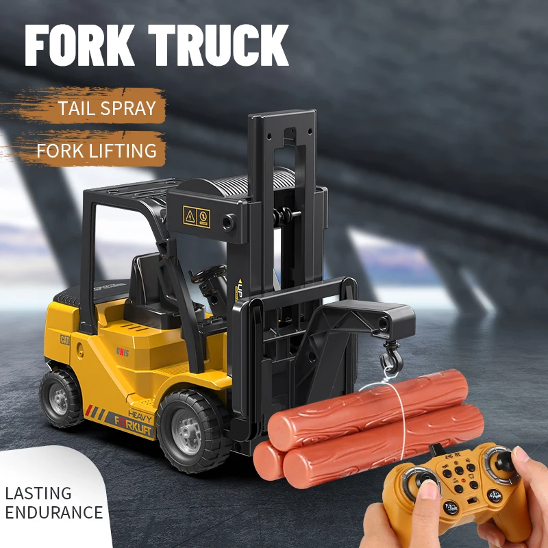 Remote Control Crane.12 Channel 2.4GHz Full Functional Remote Control Forklift with Lights and Sounds.RC Construction Toy 4