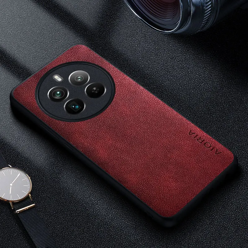 Premium Luxury Leather Business-Style Solid Color Phone Case