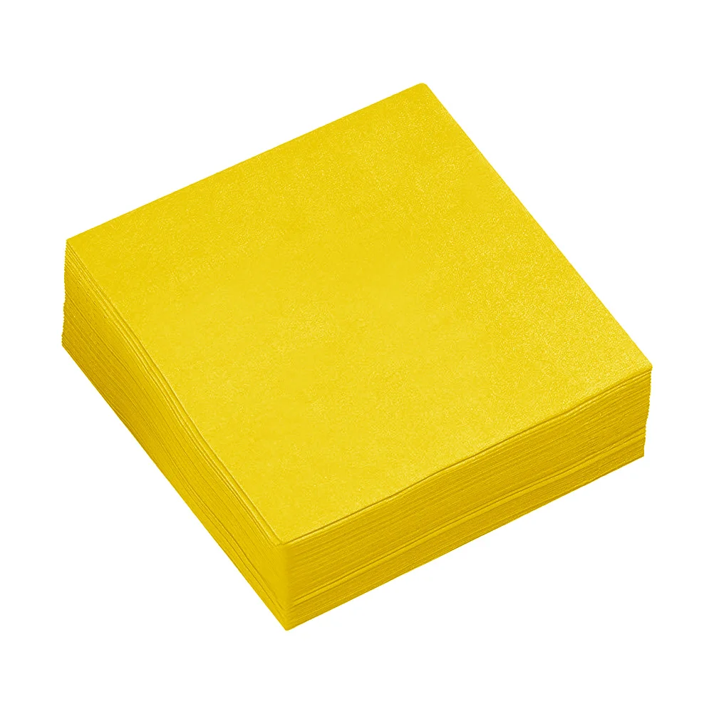 80 Pcs Decorative Napkin Birthday Yellow Tissue Party Table Decors Decoration Napkins Raw Pulp Wood Paper Supply