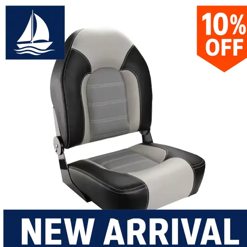 Siège de bateau de pêche pliable à dossier haut, chaise de pont marine portable pivotante pour kayak, canoë, camping, équipement et accessoires de plein air