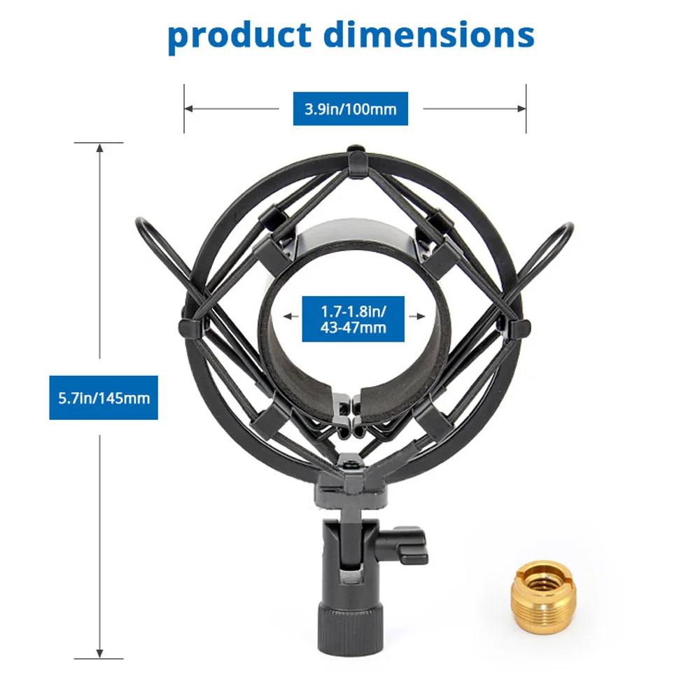Universal Microphone Shock Mount Anti Vibration Isolation Clip Holder for 42.4mm Condenser Mic microphone accessories,microphone clip