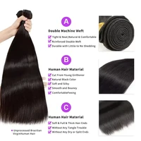 Extensions de cheveux humains brésiliens lisses en lots, 32 pouces, couleur naturelle, tressées, non traitées, cheveux vierges Remy, double trame 3