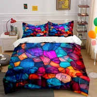 Ensemble d'art abstrait coloré, plusieurs tailles, pour chambre d'enfant et d'adulte, magnifique ensemble de literie 3 pièces, cadeau 5