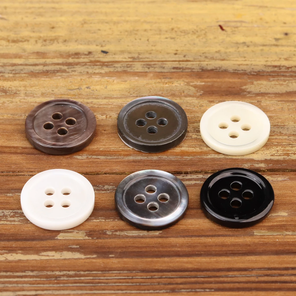 Classic Simple MOP Buttons Shirt Knitting Supplies Mens POLO Shirt Sewing Accessories White Grey Black 4 Hole Real Shell 3