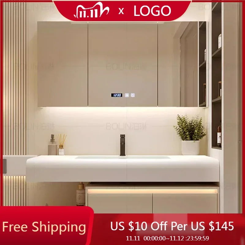 French Luxury Bathroom Cabinets Washbasin Salon Vintage Make Up Bathroom Cabinets Mirrors Storage Armadi Aperti Furniture