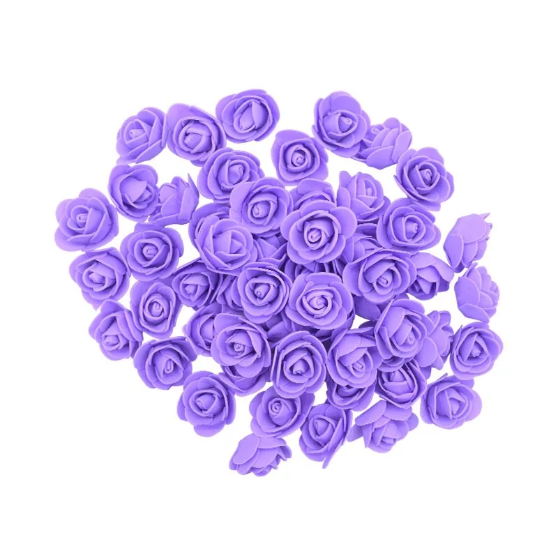 50 Stück 3,5 cm große künstliche Rosenköpfe aus Schaumstoff, Kunstrosen für Hochzeit, Party, Heimdekoration, Valentinstagsgeschenk – Detail 14