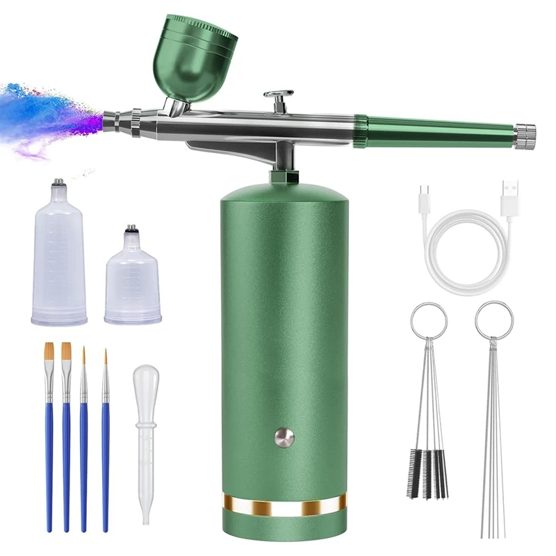 

Комплект аэрографа с компрессором-48 фунтов на кв. дюйм, беспроводной, без засоров, набор высокоскоростных воздушных кистей