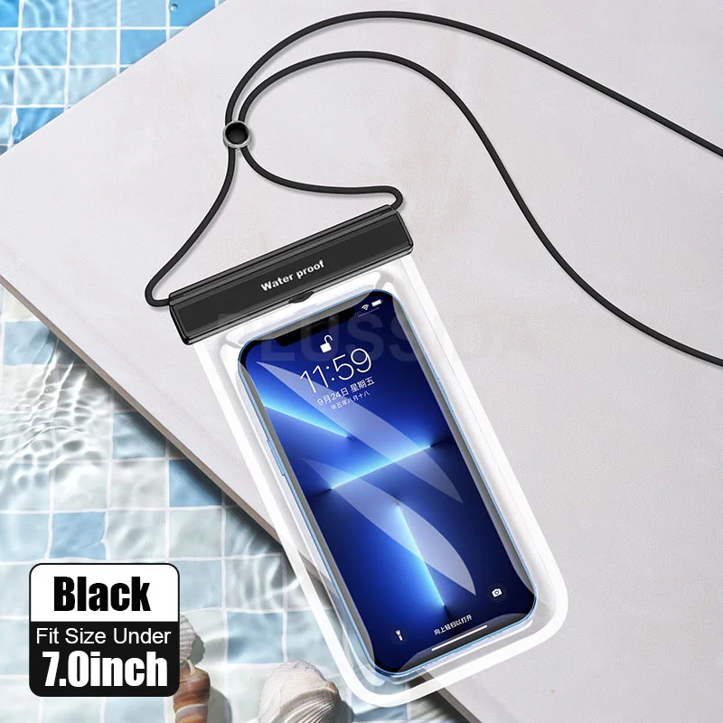 Waterproof Phone Case Under 7.0 inches For iPhone 13 Pro Max Swim Case IPX8 Universal Cover For Huawei Xiaomi Redmi Note Samsung iphone 12 phone case