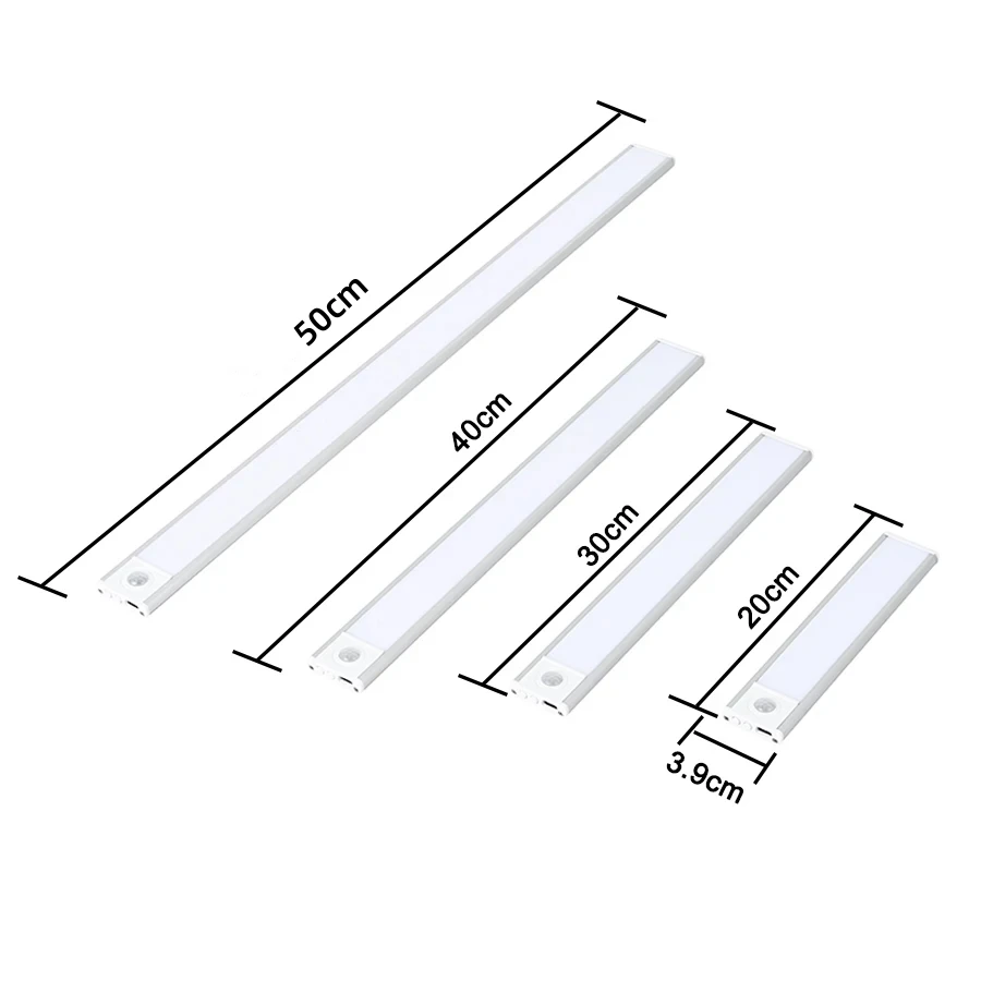 LED Night Light 20/30/40/60CM Motion Sensor Wireless USB Cabinet Night Light Wardrobe Lamp For Kitchen Cabinet Bedroom Wardrobe 5