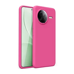Liquid Silicone Shockproof Case with Microfiber Lining - Smooth, Slim, and Colorful Cover for Redmi K80 Pro (Bright Pink)