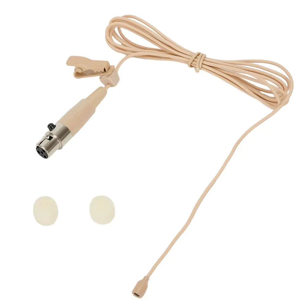 

3.5mm-Lavalier Microphone Beige 3-Pin 4-Pin XLR Clip Lapel Mic For Sennheiser For Wireless Omnidirectional Condenser