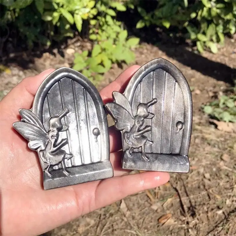 Natural Silver Obsidian Fairy Door Carving Statue Reiki Healing Crystal Home FengShui Decoration Gifts 1PCS 3