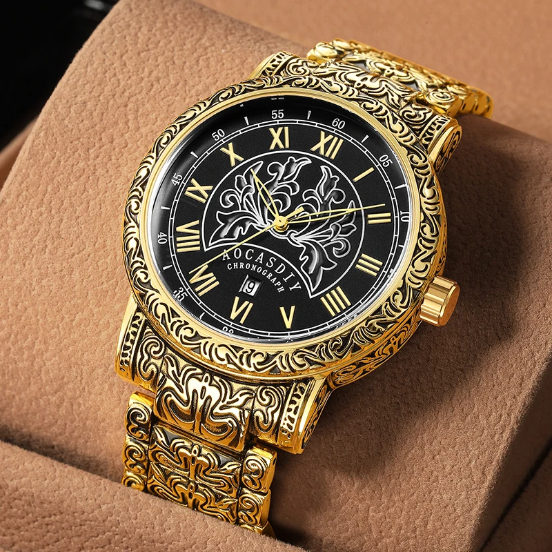 Gouden Horloge Merken Grote Horloges Heren Geel Goud Prestige