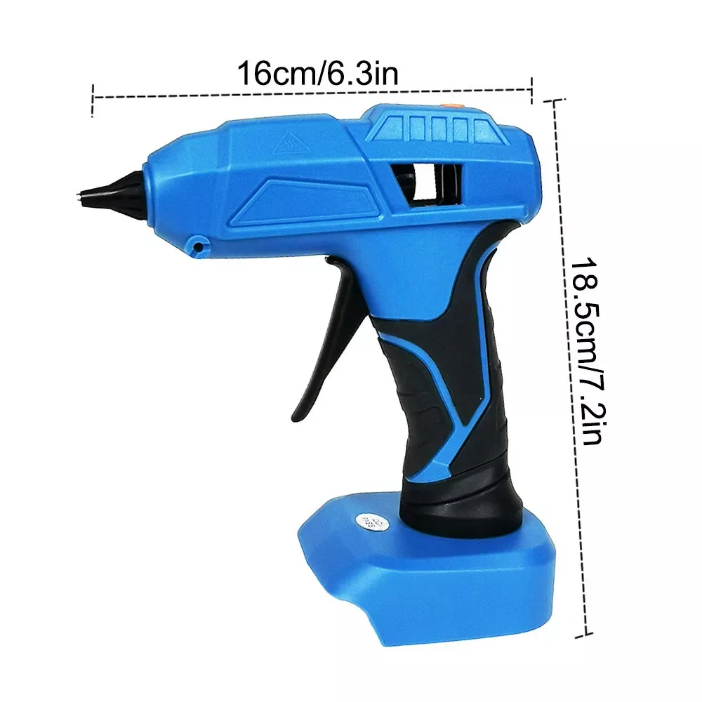 100W Cordless Hot Melt Glue Gun Portable Electric Hot Melt Glue with 5pcs 11mm Sticks For Makita 18V Battery (No battery)