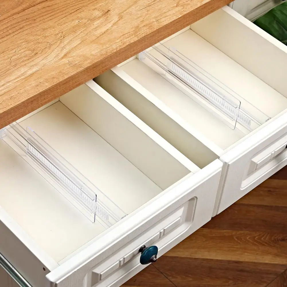 

4Pcs Drawer Dividers Transparent Expandable Foam End Separators Drawer Dividers DIY Storage Organiser Wardrobe Closet Separator