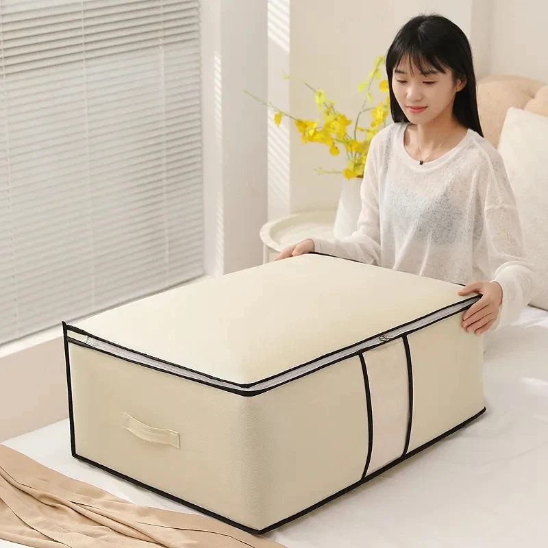 Non-Woven Quilt Clothes Storage Bag Foldable Duvet Clothes Organizer Large Capacity Closet Wardrobe Bolsa Almacenamiento Ropa 6