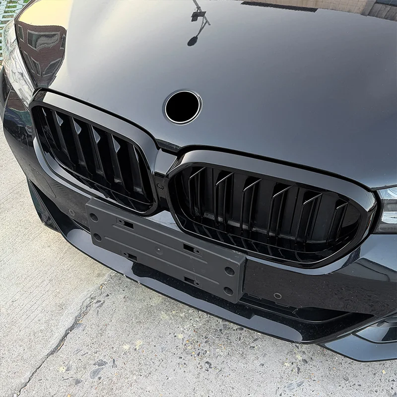 BMW 5 시리즈 G30 G31 2021-2023 고품질 ABS 싱글 라인 & 더블 라인 키드니 그릴 자동차 앞 범퍼 그릴 글로시 블랙