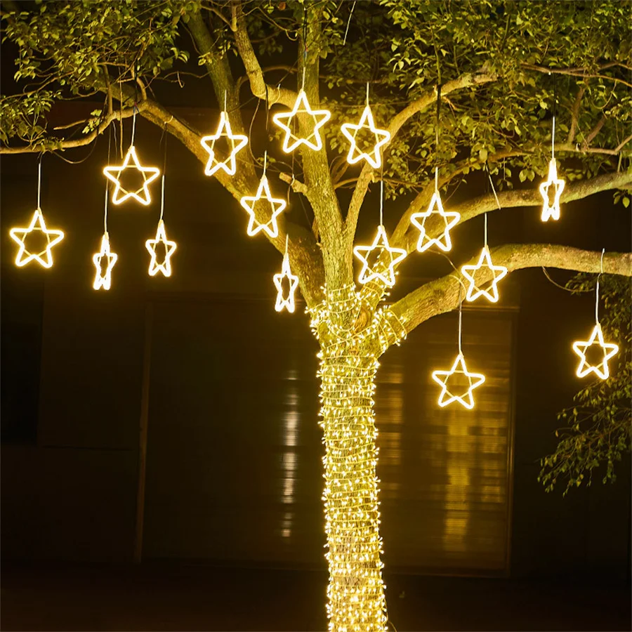 

40CM Outdoor Garden Moon Hanging String Light Romantic Atmosphere Christmas Moon Fairy Light For Garden Patio Wedding Party