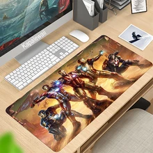 Homem de ferro gaming mousepad dota2 logotipo grande mouse almofada bloqueio borda tapete de borracha computador portátil gamer jogar teclado mouse esteiras