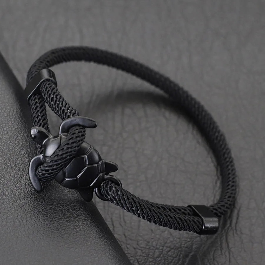 Marine Turtle Adjustable Rope Bracelet for Men Summer Beach