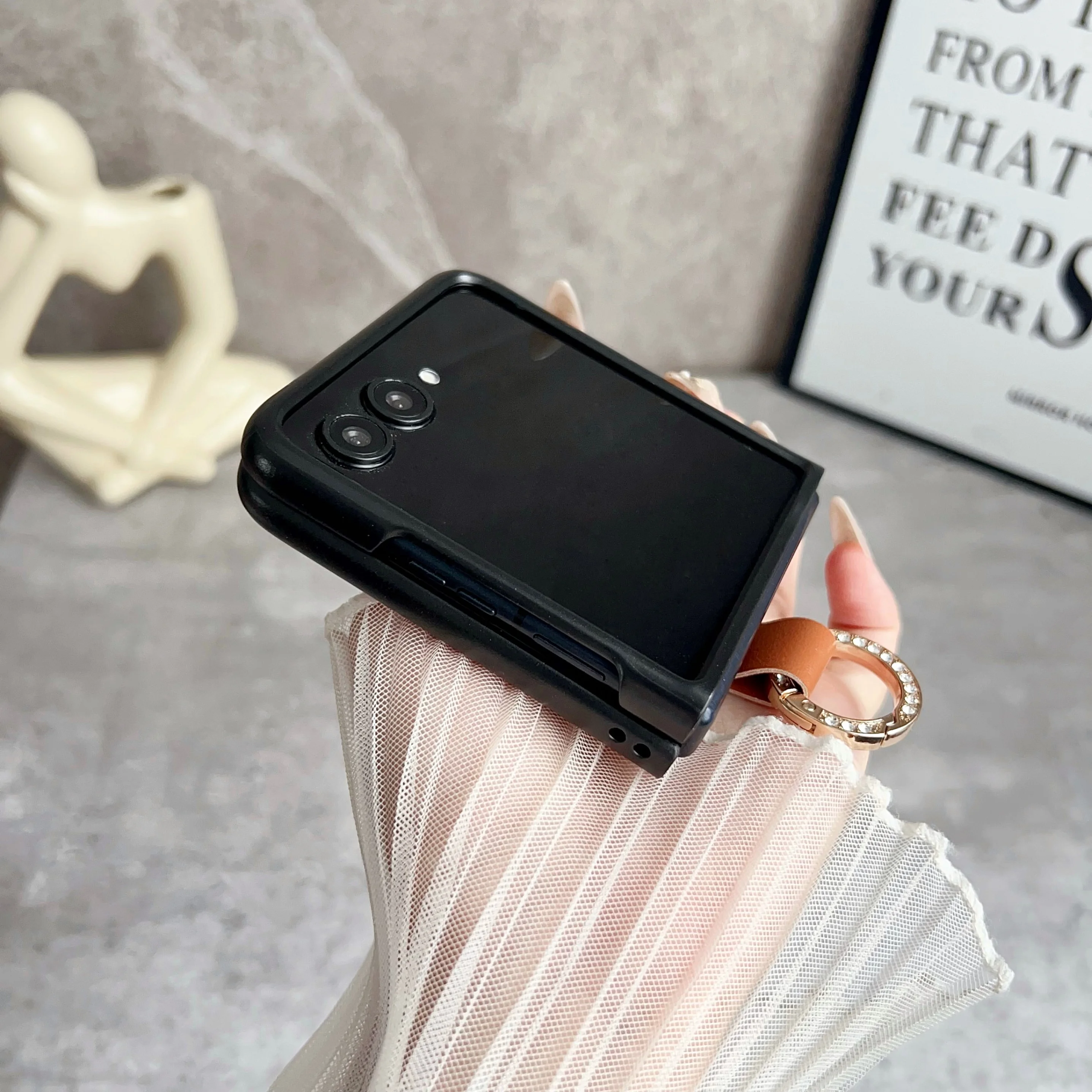 Elegant Fashion Leather Slim Case with Ring Bracket - Shockproof Cover