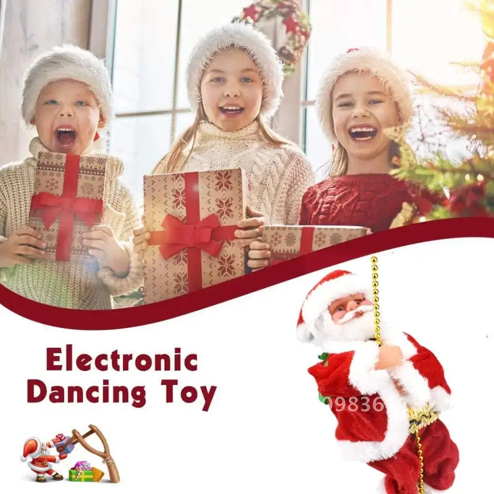 Electric Climbing Santa Christmas Ornament On Rope Ladder Christmas Tree Indoor Outdoor Hanging Decoration