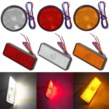 Fanale posteriore Riflettore rettangolare per moto Lampada freno posteriore Luce posteriore per moto Auto ATV Riflettori a LED Luci di avvertimento laterali per camion