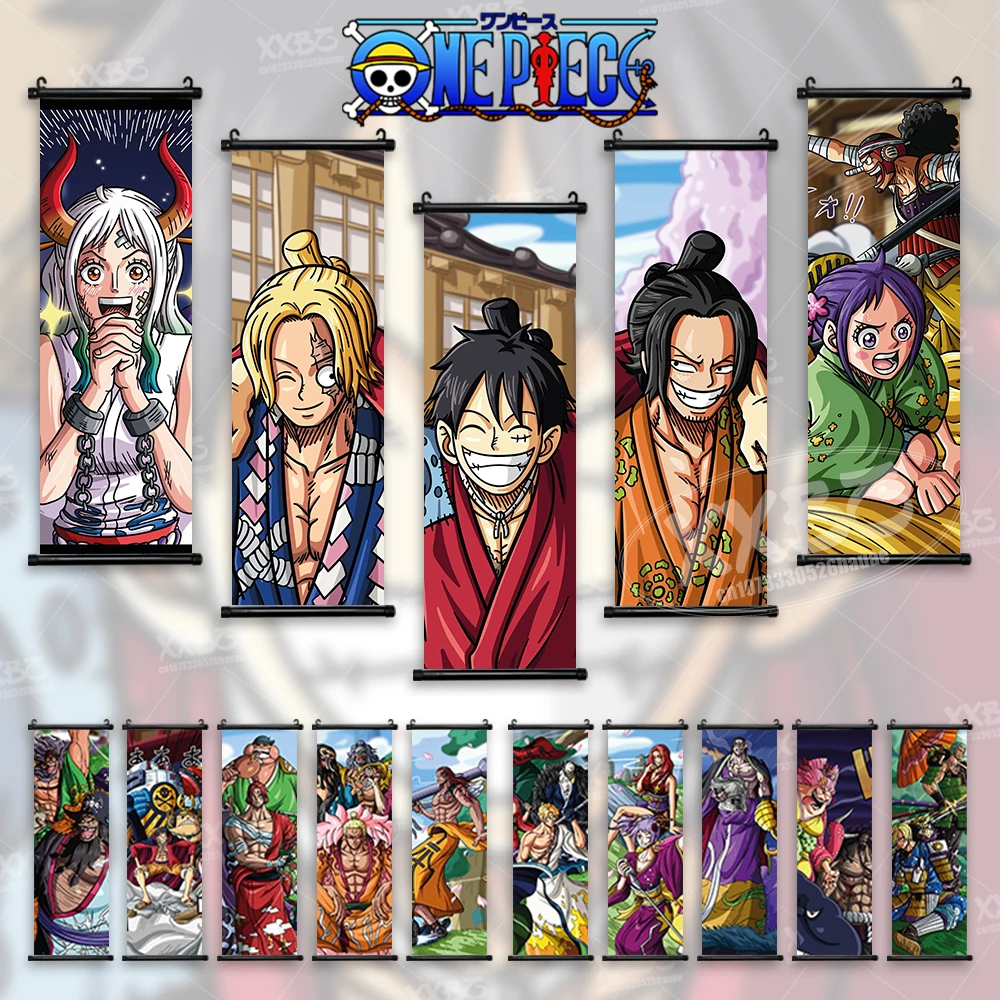 

ONE PIECE Home Decor Monkey D.Luffy Posters Portgas D.Ace Anime Hanging Paintings Sabo Scrolls Pictures Yamato Wall Art Sanji