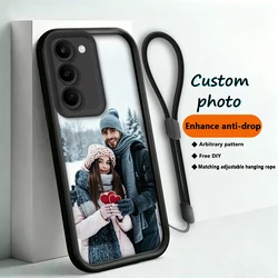 Customized Hanging Rope Anti - Fall Phone Case with Photo Print for Realme C67 5G (Black)