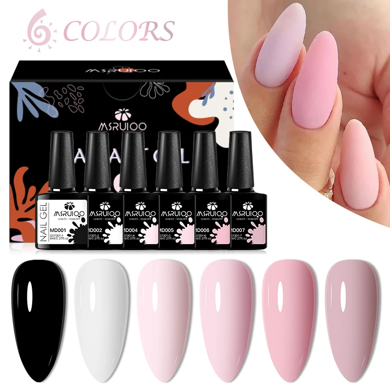 MSRUIOO 8ml Sparkly Rose Red Pink Gel Nail Polish Nail Supplies Vernis Semi Permanent Nail Art Varnish Manicure Soak Off UV Gel 2