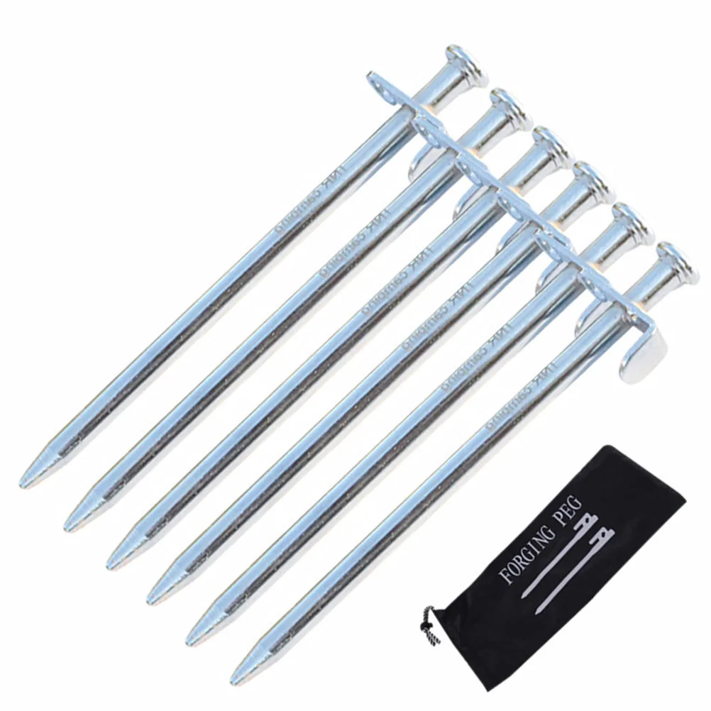 

4pcs 4x30cm Steel Nail Tent Pegs Outdoor Durable Steel Awning Canopy Tent Stakes Pegs Nail for Camping Tent Tarp Stake with