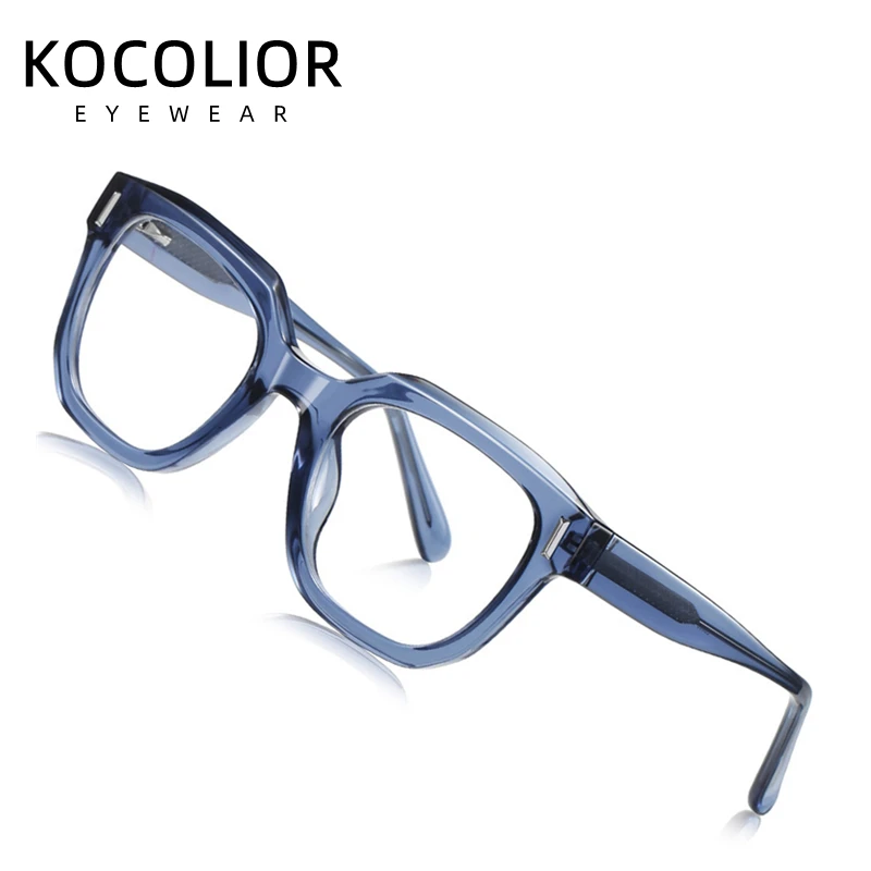 KOCOLIOR 2025, hochwertige Acetatfaser, Anti-Blaulicht-Lesebrille für Damen und Herren, Retro-Presbyopie-Brille mit quadratischem Rahmen