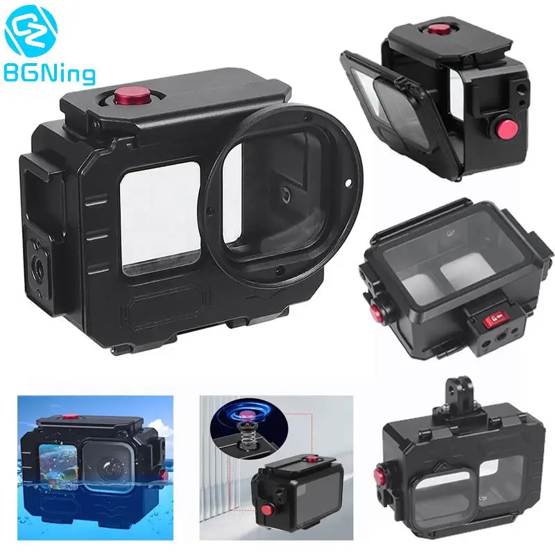 Metallgehäuse mit IP68-Wasserdichtigkeit für GoPro 13 12 11 10 Actionkamera, 80M Tauchgehäuse, Schnellmontage, Unterwasser-Schutzrahmen