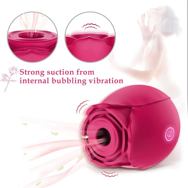Rose Shape Vagina Sucking Vibrator Intimate Good Nipple Sucker Oral Licking Clitoris Stimulation Powerful Sex Toys for Women 6