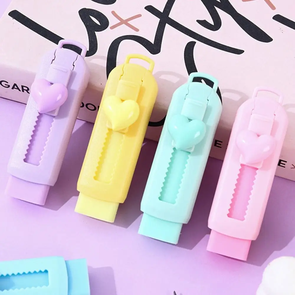

Portable Cute Macaron High Appearance Push Pull Erasers Retractable Erasers Pencil Eraser School Supplies Students Stationary