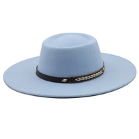 Fedora Hats for Women New 9.5cm Wide Brim Dress Men Cap Felted Hat Panama Church Wedding classic Band Men Hat Sombreros De Mujer 4