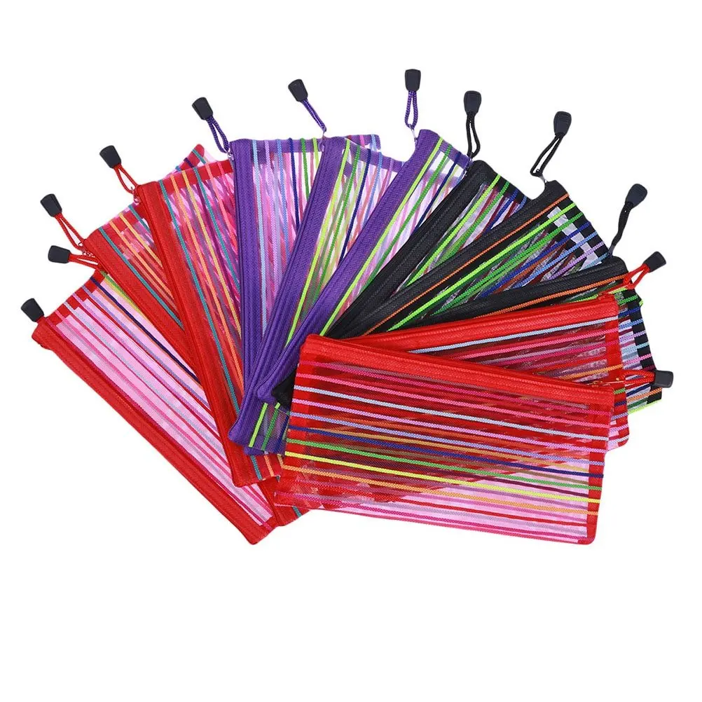 10Pcs B6 파일 가방 세련된 강화 나일론 지퍼 문서 정리함 방수 오일프루프 사무실 학교 공원용 간편한 청소