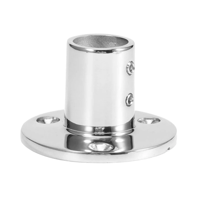 ISURE MARINE Round Stanchion Base, 25mm Stanchion 90 Degree Tube Base Hand Railing Fitting 316 Stainless Steel Boat Yacht Parts