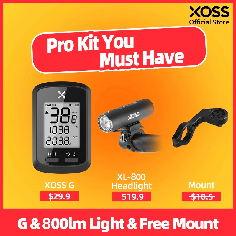 

XOSS G/G+ Bike Computer Wireless GPS Speedometer Rainproof G Plus MTB Bicycle Odometer Bluetooth ANT+ Compatible With Cadence