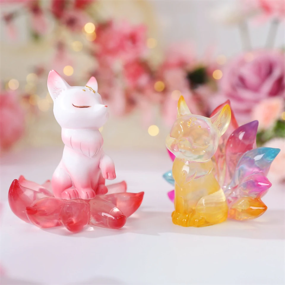 新しい九尾のキツネフィギュアブラインドボックスかわいいデスクトップ