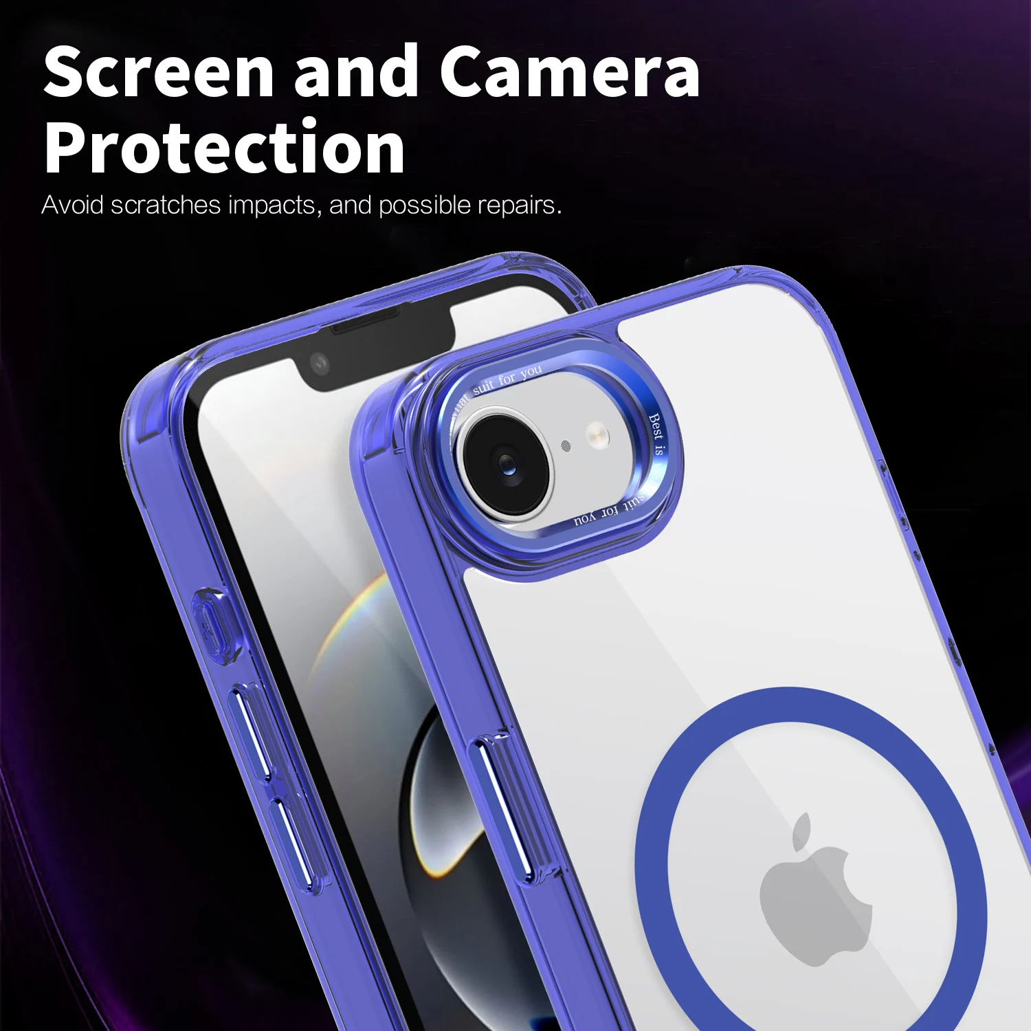 Clear Color Magnetic Metal Keys Anti-Drop & Anti-Fingerprint Phone Case