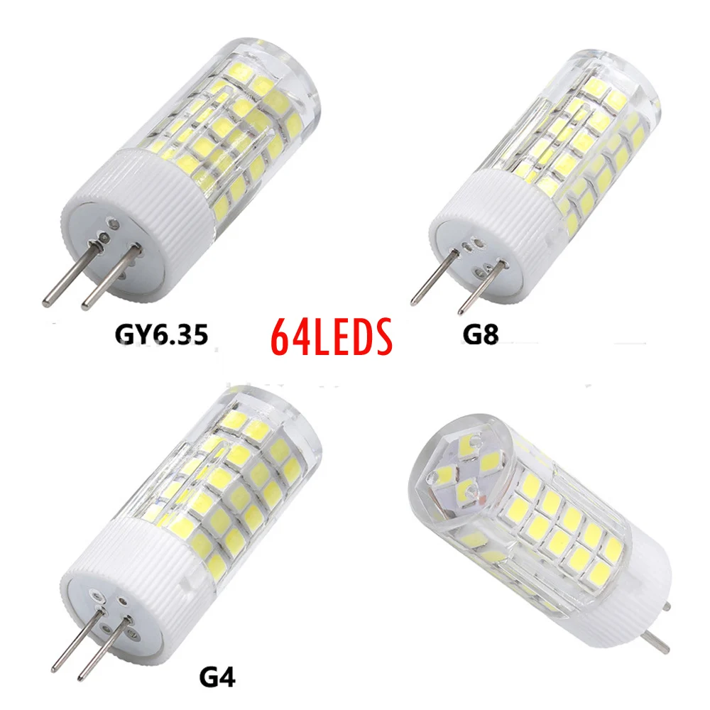 1db szabályozható 10w G4 G8 GY6.35 ledes izzó AC220V 110V kicsi Mali Agyagművesség Sószemcse ligh 102 leds Helyettesít 100w Halogének 3000k 4000k 6000k