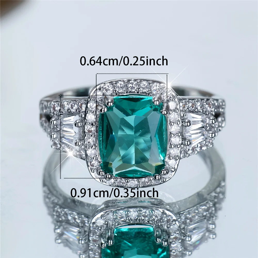 Luxury Female Crystal Zircon Stone Engagement Rings For Women Silver Color Wedding Bands Jewelry Party Gifts