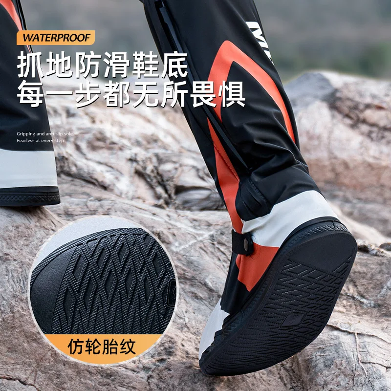 Riding Motorbike Rain Shoe Covers Waterproof Wear Motorbike Tall Rain Shoes Non-slip Foot Cover