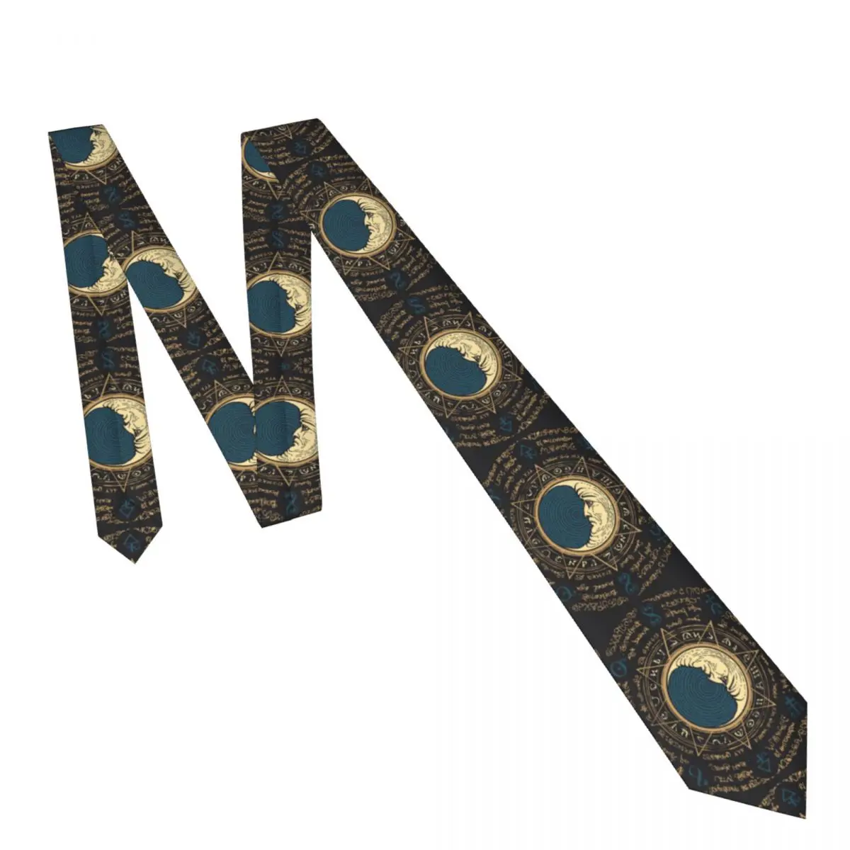 Mens Tie Slim Skinny Moon In An Octagonal Star Necktie Fashion Necktie Free Style Men Tie Party Wedding