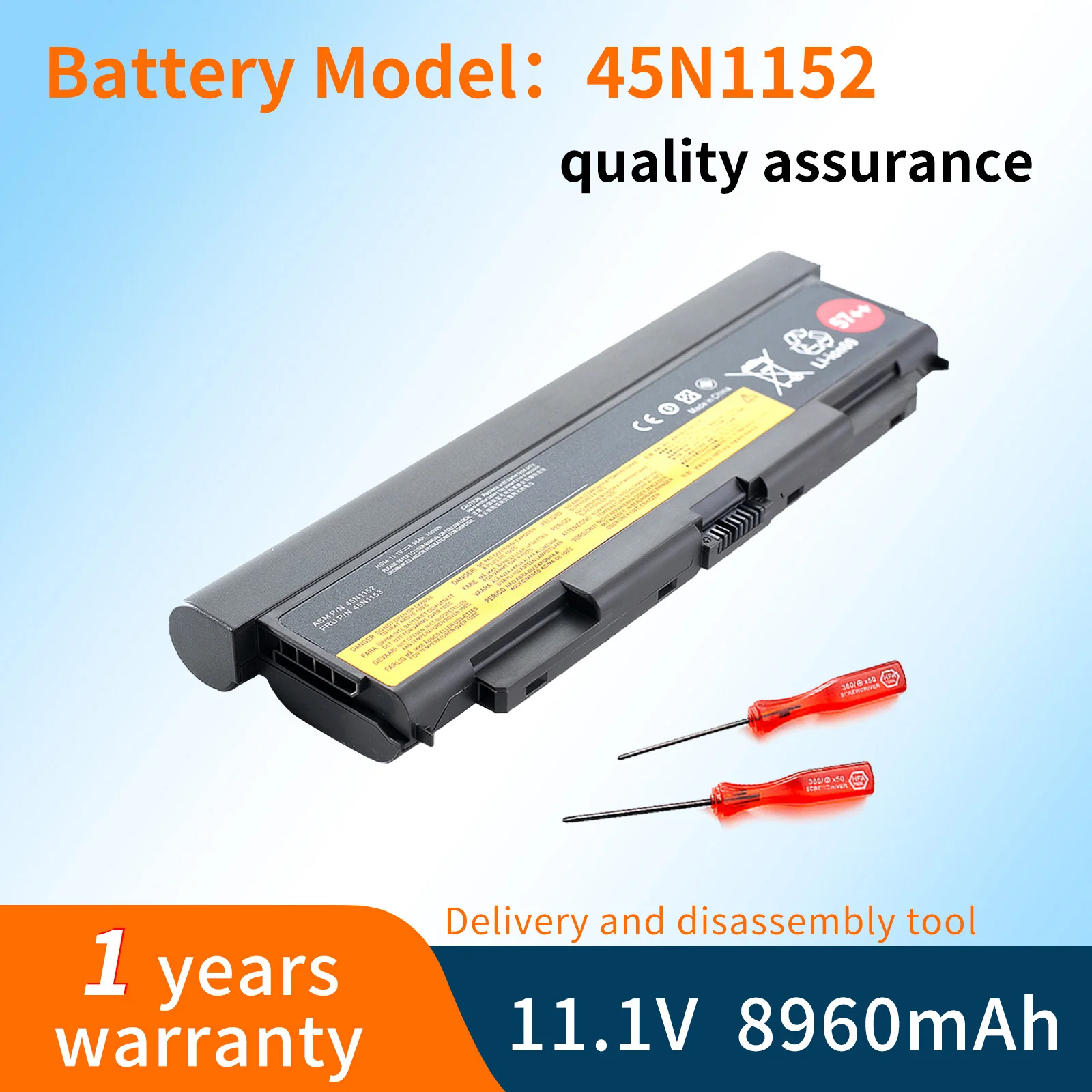 BVBH 45N1152 45N1153 Laptop Battery For Lenovo ThinkPad T440P T540P W540 L540 L440 45N1145 45N1149 45N1151 8960mAh 57++