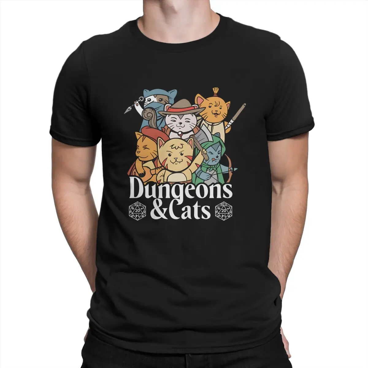 

Футболка мужская с надписью "Dungeon", Повседневная футболка с коротким рукавом и круглым вырезом, 100% хлопок